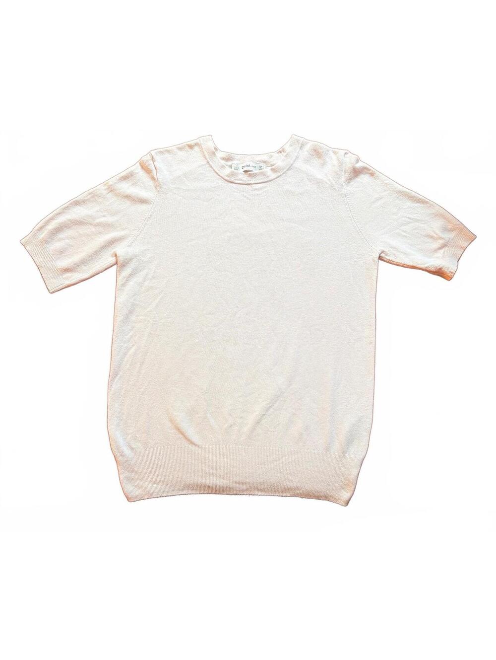 Zara Knit soft pink short sleeve sweater top - Woman’s Small